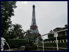 The 108m tall Eiffel Tower, 1/3 of the origjnal, Windows of the World .